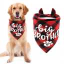 Dog Bandana, Little Brother Dog Bandana, Dogs Muffler Classical White Printing, Doggy Muffler Pet Scarf, Pet Baby Announcement Plaid Scarf Gender Reveal Accessories 2 Pack