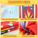 Fire Party Decorations Firefighter Photo Prop Selfie Frame Birthday Decorations Fireman Backdrop Firefighter Firetruck Photo Booth Props Hanging Banner for Kids Baby Shower Birthday Party Supplies