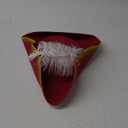 Liitrsh Tricorn Pirate Hat with Feather Buccaneer Colonial Tricorn Hat Adult Renaissance Halloween Costume Party (Dark Red, White)