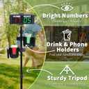 YZ Digital Cornhole Scoreboard with Drink Holder Set, Electronic Scoreboard with Remote, Cornhole Accessories Score Keeper with Phone and Drink Holders for Outdoor Games, Backyard Cornhole&Lawn Game