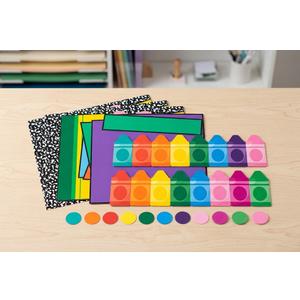Colorful Crayon Cutouts Classroom Bulletin Board Set – Back to School Paper Cut-Outs & Decorative Borders