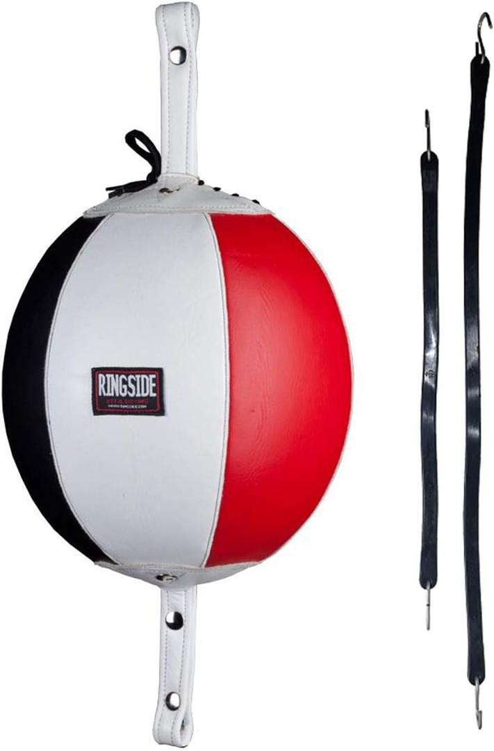 Ringside Leather Boxing Double End Bag (7", Red/White/Black)