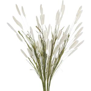 4 Pcs Bunny Tails Artificial Flowers Spring Summer Plants Boho Pampas Grass 32" Floral Stems with Green Artificial Wheat Grass White Dried Flowers Arrangements for Fall Vase Home Decor Wedding
