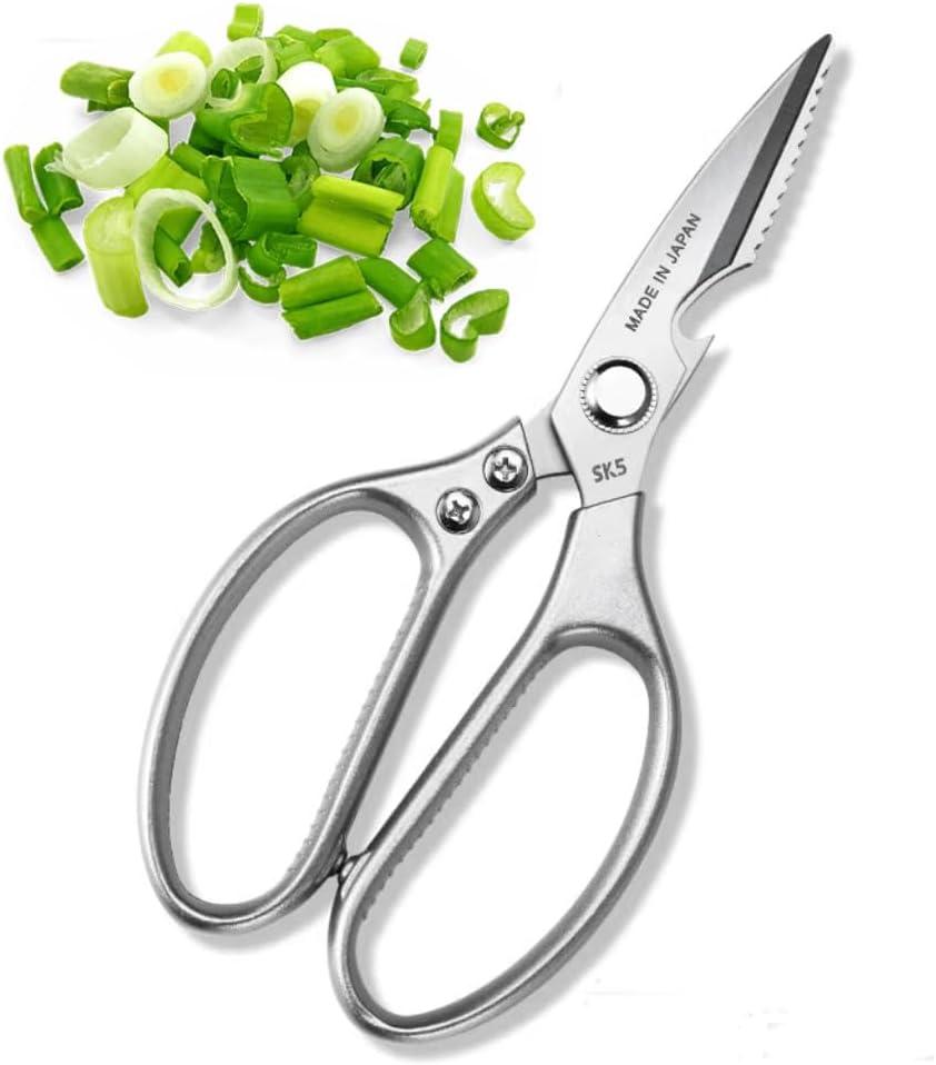 Kitchen Scissors-Stainless Steel Kitchen Shears for Chicken, Food, Vegetables, Multi-Purpose Ultra Sharp Utility Scissors-8.3 Inches Silver