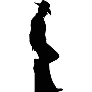 Cardboard People Cowboy Leaning Silhouette Life Size Cardboard Cutout Standup, One Size