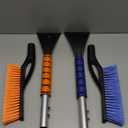 EcoNour 27" Car Snow Brush and Ice Scrapers for Car Windshield (2 Pack) | Scratch Free Bristle Head Snow Brush & Tough Window Snow Scraper with Aluminium Body | Snow Removal Winter Car Accessories (Blue & Orange)