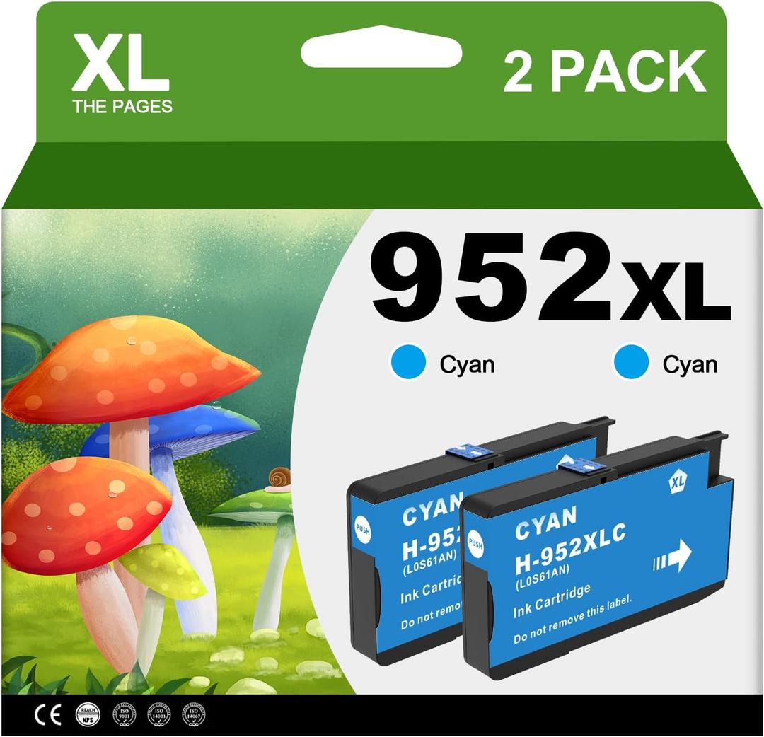 NEXTPAGE 952XL Cyan Ink Cartridges 2 Pack Replacement for HP 952 XL High-Yield Ink Compatible for HP Officejet Pro 7740 8720 8710 8210 8715 8740 8702 8730 8725 Printers