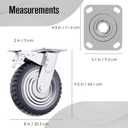 Houseables 8 Inch Caster Wheels, Large Caster Wheels, Heavy Duty Castors, Swivel Rubber Castor, Outdoor, Cart, Industrial, Replacement, Dolly, Off Road, All Terrain, Flat Free, Locking Brake, Set of 4