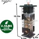 Squirrel Proof Bird Feeders Outdoor Hanging Metal Feeder, 4 Ports for Wild Birds | Weather-Resistant, 2.5 LB Capacity, Ideal for Family Yards & Gardens