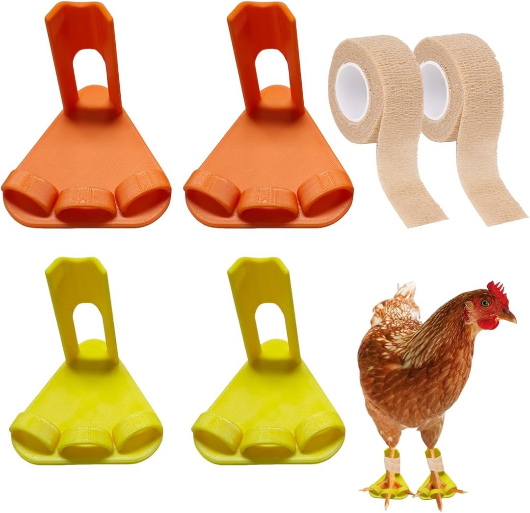 4 Pack Chicken Splint for Broken Leg Chicken Leg Splint with Toe Separator for Hen Broken Feet Curled Toes Roosters in Growing Stages, Chicken Leg clamp Bumble Foot Treatment