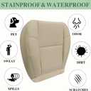 Priprilod Tan #333 313 Perforated Leather Driver or Passenger Bottom Seat Cover Fit for Chevy Tahoe Suburban Silverado Avalanche GMC Sierra Yukon 2007-2014 Fit for Cadillac Escalade 2009-2014