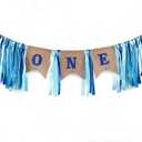SS Cohen 1st birthday decorations,Baby Boy's first Birthday Banner,Burlap Highchair Banner for 1st baby birthday banner decorations