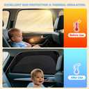XCBYT Car Window Shades for Baby - Car Window Covers for Rear Side Windows with Breathable Mesh Window Screen Protection for Privacy, UV Heat, Glare - Ideal for Camping Napping