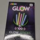 JOYIN 100 Pcs 8" Glow sticks Bulk Party Favors Pack, Neon Glow in the Dark Party Supplies, Light Up Necklaces and Bracelets with Connectors, Easter, Football, Birthday Decorations