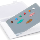 Nuanchu 1 Set Handy Glass Oil Paint Palette Included 12.8 x 9.25 Inches Airtight Stay Wet Palette Container and 11.8 x 8.5 Inches Tempered Glass, Keeps Paint Fresh, Ideal for Travel Outdoor, Grey