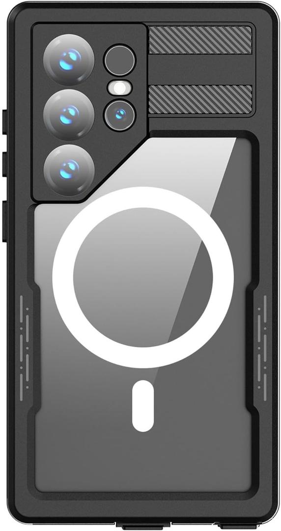 Waterproof Case for Samsung Galaxy S24 Ultra- IP68 Dustproof-Shockproof-Full-Body Protection with Built-in Screen Protector-Compatible with Galaxy S24 Ultra-Supports Wireless Charging Black