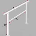 Hand Rails for Outdoor Steps，Stair Handrail & Indoor Stair Railing Kit，Railings for Outdoor Steps for Fence & Outdoor Steps (1, White-Straight, 5 Step)