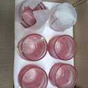 Romantic Water Glasses-10.5 OZ Pink Vintage Drinking Glasses Tumblers for Whisky, Beer, Juice, Beverages, Cocktail (6 PCS Pink)