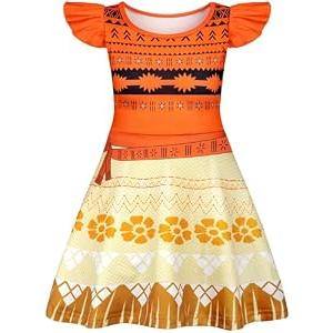 fhjax 2Pcs Girls Kawaii Dress Princess Short Sleeves Skirt 5-6 Years Sleep Dress for Girls to Wear in Night