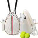 Tennis Bags Holds 2 Rackets for Women & Men, Tennis Backpack Crossbody & Shoulder Racket Bag, Insulated Pocket, Pickleball Bags for Women, Men and Youth (Off White)