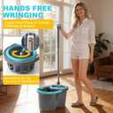 JOYMOOP Spin Mop and Bucket, 360 Mop Head & Telescopic Handle, Wet and Dry Use, 4 Reusable Microfiber Refills, Hands-Free Cleaning for Hardwood, Tile, Laminate Floors & Walls