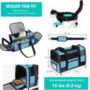 Airline Approved Pet Carrier Backpack for Cats & Dogs, Expandable Collapsible Cat Carrier with Breathable Mesh & Safety Leash, Portable Dog Travel Carrier for Hiking/Car/Train Blue  20.0"L x 13.0"W x 13.0"H