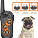 Dog Training Collar, IPX7 Waterproof Dog Shock Collar with Remote Control Range 1300ft, 3 Training Modes, Beep, Shock, Vibration, Rechargeable Shock Collar for Large Medium Small Dogs
