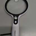 Large Magnifying Glass with 37 LED Light, 10X 20X 45X Handheld Illuminated Lighted Magnifier with 3 Light Modes for Seniors Reading, Inspection, Coins, Exploring Close Work