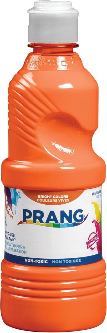 Prang Ready-to-Use Tempera Paint, Orange, 16 Oz., 4 pack