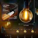 Brightown 108FT 52LED Solar String Lights Outdoor with Remote & USB Port, Shatterproof Bulbs, Dimmable & Timable, 3 Modes, Patio Lights Solar Powered with Mount Clips for Camping Backyard Garden Decor