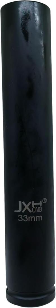 1-Inch Drive 33mm Extra Deep Impact Socket12-Inch Long,6-Point Metric Truck Wheel Nut Socket, Heat Treated Cr-V Alloy Steel (12-Inch)