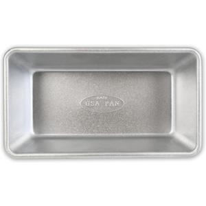 USA Pan Bare Bakeware Traditional Aluminized Steel Uncoated Small Loaf Pan, Made without nonstick coating, 1 Lb