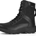 Tactical Boots For Women 8 inch Women's Lightweight Combat Motorcycle Boots Zipper Military Work Boots Desert Emt Boots (7.5, Black)