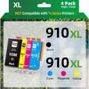 910XL Ink Cartridges Combo Pack for HP 910 910XL Work for HP OfficeJet 8010 8015 8018 8022 OfficeJet Pro 8020 8025 8028 8035 Printer (4 Pack, B/C/Y/M)