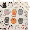 DOOX Canvas Tote Bag for Women, Reusable - Gift/Shopping/Beach/Grocery Canvas Bag - Birthday & Christmas Gifts for Women  (Cute Cat)