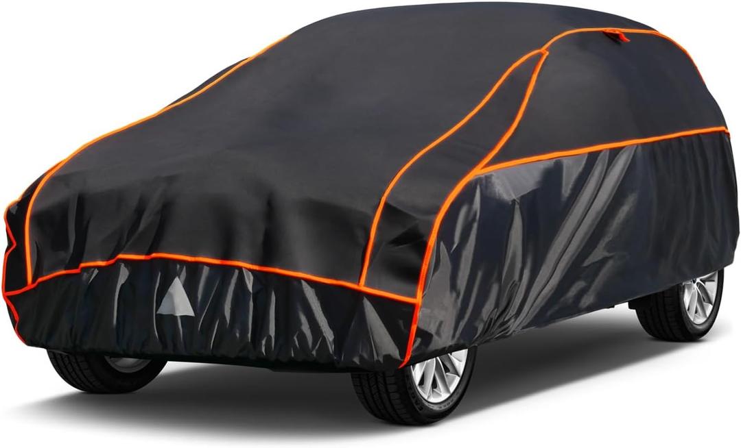 Kayme Hail Protector SUV Car CoverAnti Hail Thickened Multi-Layered EVA Car Cover Waterproof All Weather with Wind Straps, Outdoor Hail Protection Cover, Fit SUV Jeep-Length (182 to 191 Inch) (black)