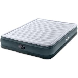 Intex Mid-Rise Air Mattress Bed with Built-In Pump, Dura-Beam Deluxe Comfort Plush, Queen - Portable Luxury Travel Airbed for Adults, Camping, Guests (Grey)