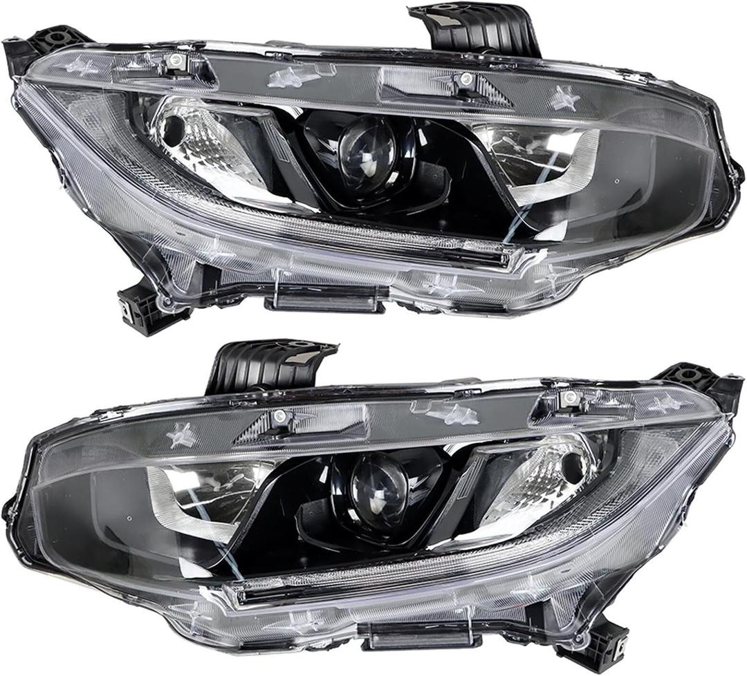 labwork Headlight Assembly Replacement for Honda Civic 2016-2021 Headlights Set Driver ＆ Passenger Side