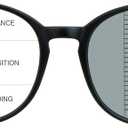 Vintage Round Progressive Multifocal Presbyopic Glasses, Photochromic Gray Sunglasses for Men Women Readers (Black,+0.00/+1.75 Magnification)