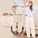 HEARTNICE Fleece Pajama Set for Women, Pullover Fuzzy Long Sleeve Tops and Pants Plush Sleepwear Soft Warm Pjs Lounge 2 Piece (L)