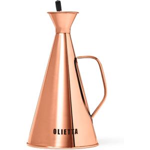 Olietta Olive Oil Dispenser Bottle Copper Stainless Steel Non Drip Leak Proof No Mess Vinegar Pourer & Kitchen Drizzler 34 oz 1000ML 1 Litre Great for Pouring & Drizzling Easy to Clean & Leakproof (33.8 Ounces)