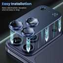 Uyiton Compatible with iPhone 17 Pro Max Camera Lens Protector - [Not Easy to Break][Strong Adsorption][Case-Friendly] Metal Tempered Glass Rear Camera Screen Cover - Deep Blue