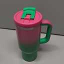 32 oz Tumbler with Handle and Straw: Stainless Steel Insulated Tumbler Keeps Cold for 24 Hours, Leakproof Travel Cup Fits in Cup Holder and BPA-Free, Fuchsia