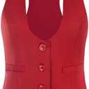 GRACE KARIN Women's Suit Vest Top, Dressy Casual Sleeveless Button Wasitcoat, Fromal Steampunk Blazer For Work Office, 2XL