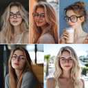 2 x Blue Light Glasses for Woman Men | 99% Blue Light Blocking Glasses for Computer Gaming TV Phone Screen Square Frame | Anti Eyestrain & UV Glare Protection - 5 Pair (5 Pack Mix Color-1)