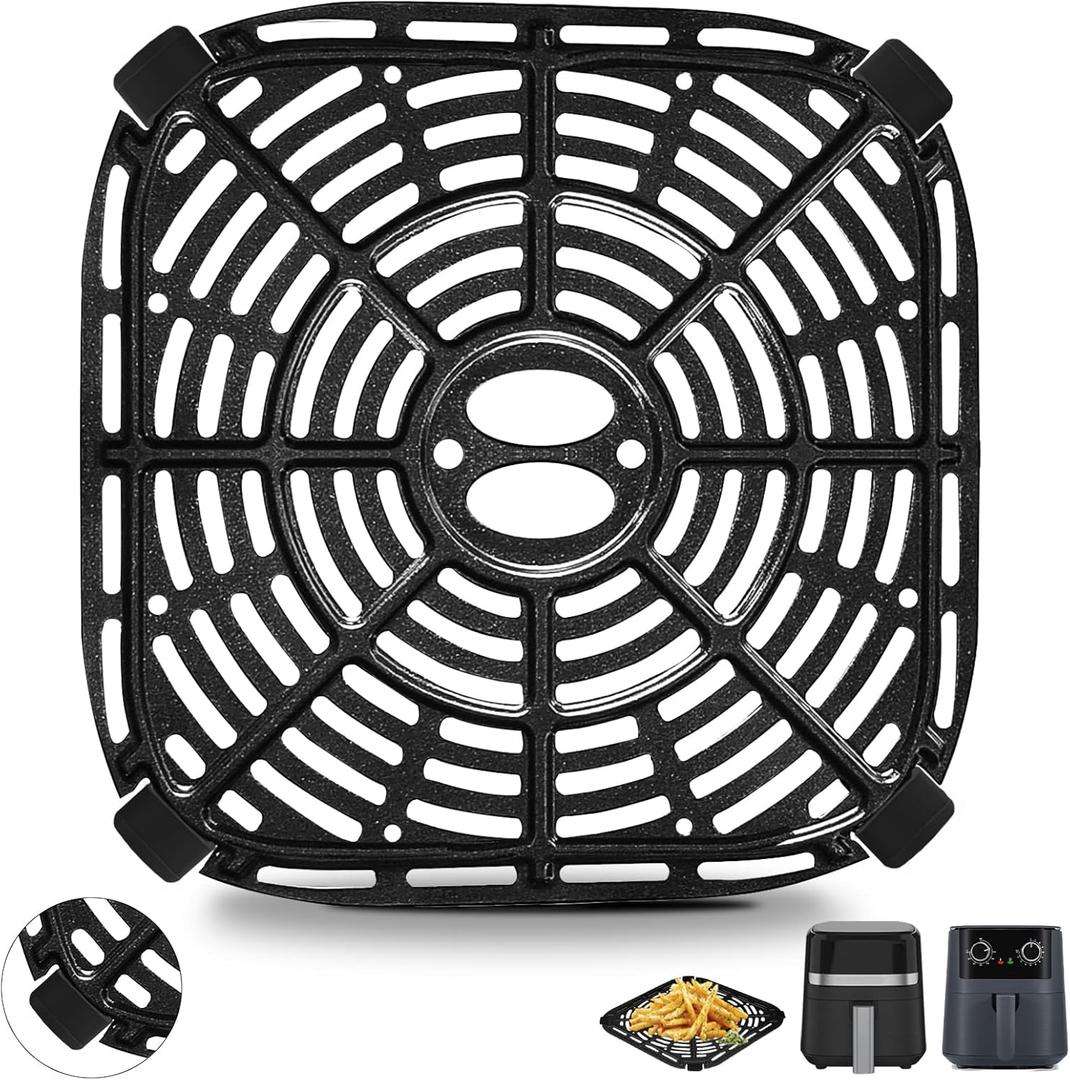Air Fryer Grill Pan for Black+Decker Purify 4QT Air Fryer, Upgrade7.877.87IN Air Fryer Replacement Parts Grill Plate Accessories Tray Rack for Holstein Housewares 4.4QT Green Life 4.5QTAir Fryer