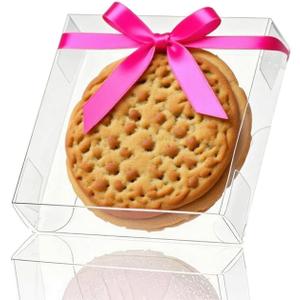 TEMLQPACK 30 Pack 4x4x1.2inch Clear Single Cookies Boxes with Full Window Macaron Boxes Small Treat BoxesCandy Boxe Mini Pie Boxe for Wedding Birthday Party