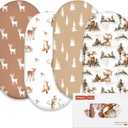 Gllquen Baby Bassinet Sheets 4 Pack, Breathable Cozy Fitted Mattress Sheet, Elastic Travel Crib Fashionable Floral Pattern, Standard Cradle Safe Sheets for Baby Boy Girls 32"X16" (Christmas elk) (Christmas Elk)
