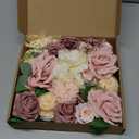 Rose Artificial Flowers Combo Fake Flowers Pink Roses Silk Flowers with Stems for DIY Bridal Wedding Bouquets Centerpieces Arrangements Table Party Baby Shower Home Decor (Champagne Pink)
