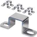 304 Stainless Steel Heavy Duty Square Pipe Clamp U-Bracket for Metal Pipe Wood Batten - 6 Pack Silver (1-3/8x1-3/8 inch)